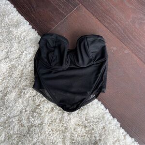 Tiger Mist Black Mesh Strapless Bustier / Corset Top